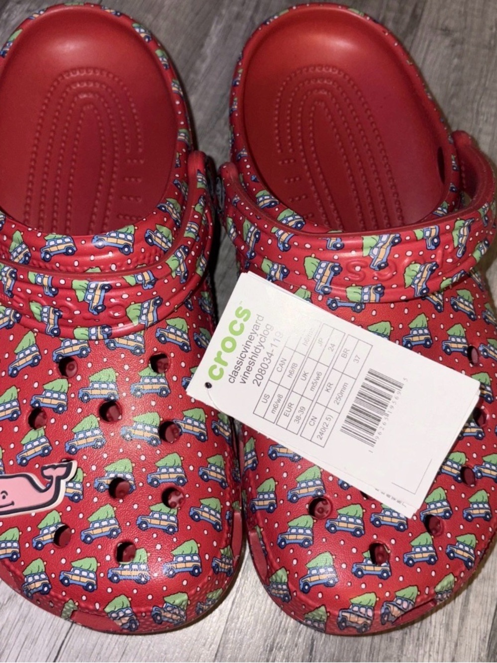 CROCS Red Printed Classic Clogs with Cars